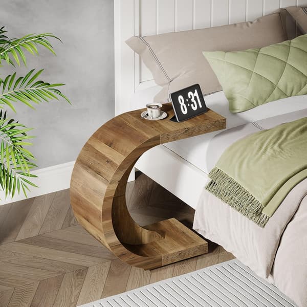 Tribesigns C-Format Sidobord, 70x30x65 cm, Rustikt Brunt