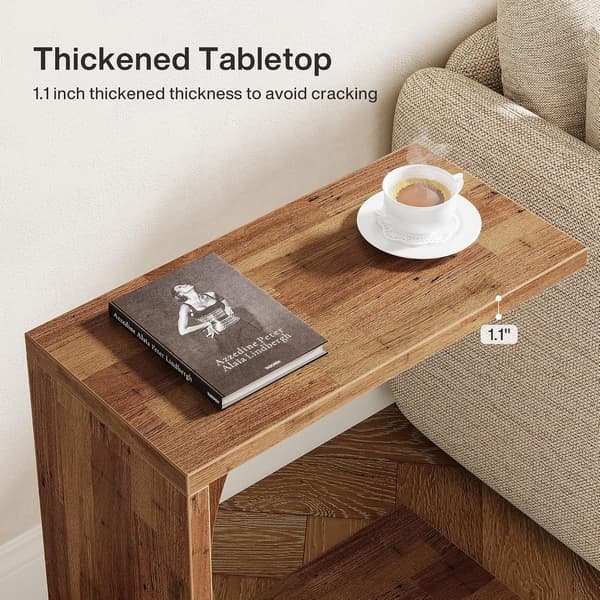 Tribesigns C-Format Sidobord, 60×30×65 cm, Valnötsbrunt