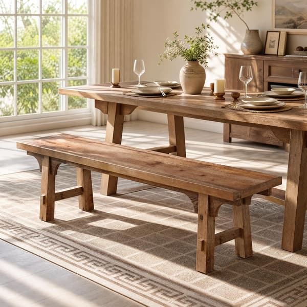 Tribesigns Träbänk för Entrén, 160×35×45 cm, Rustik Brun