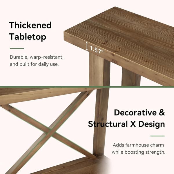 Tribesigns Konsolbord, 180×30×85 cm, Rustikt Brunt