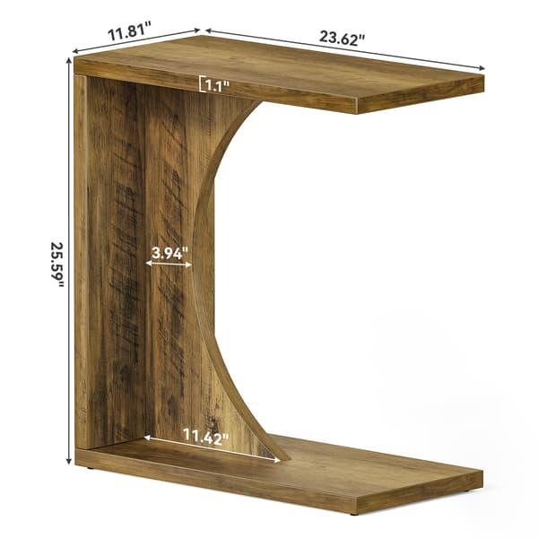 Tribesigns C-Format Sidobord, 60×30×65 cm, Rustikt Brunt