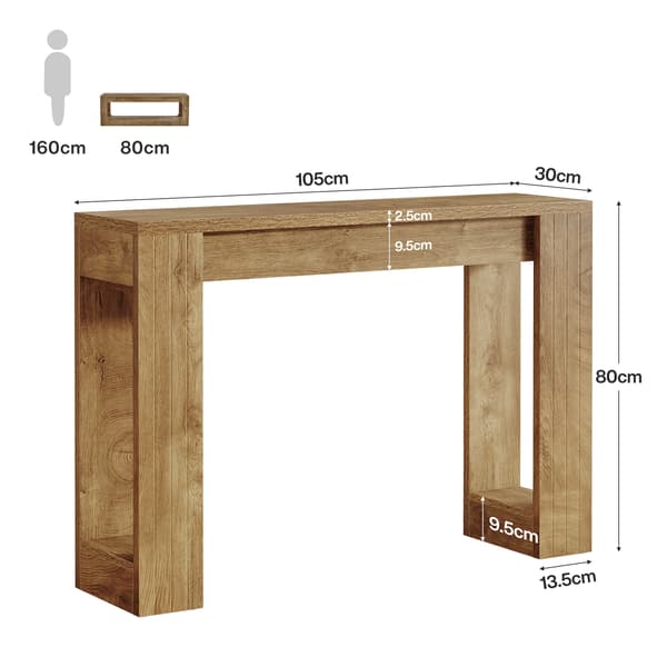 Tribesigns Konsolbord, 105×30×80 cm, Brunt