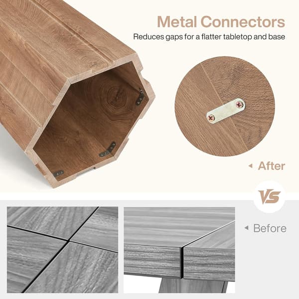 Tribesigns Runt Barbord, 80×80×90 cm, Rustikt Brunt