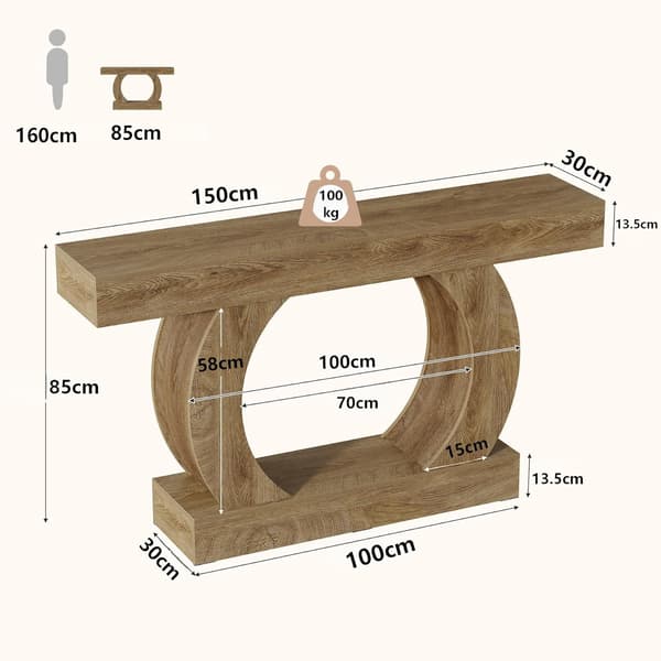 Tribesigns Konsolbord, 150×30×85 cm, Ljusbrun
