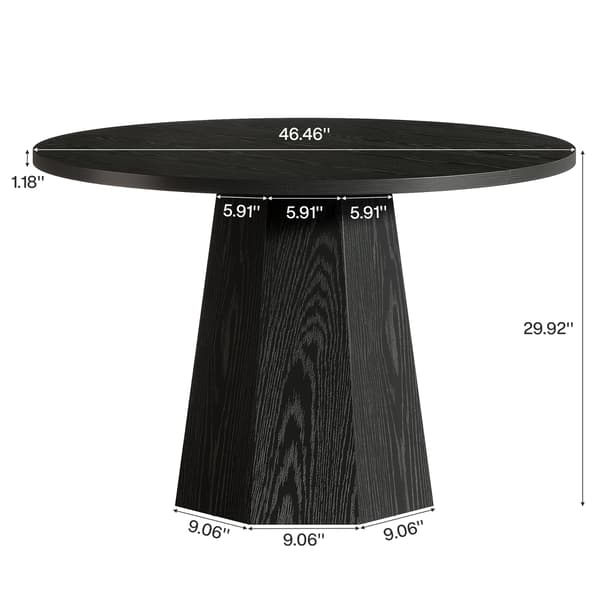 Tribesigns Matbord, 118 cm, Träbas, Svart