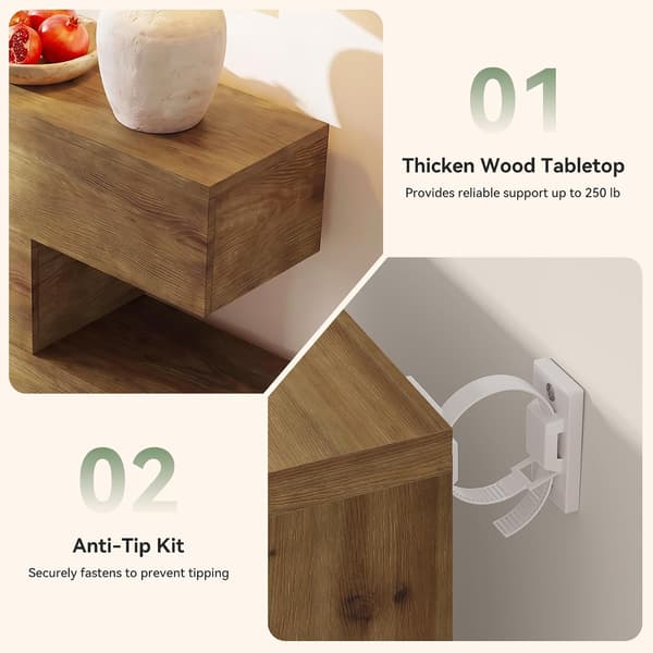 Tribesigns Konsolbord med 4 Våningar, 110×30×80 cm, Brunt