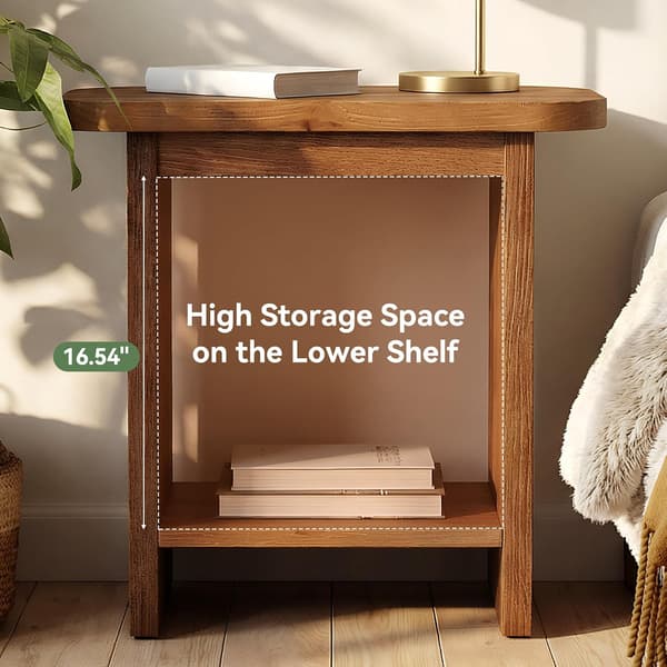 Tribesigns H-Format Sidobord, 60×30×60 cm, Rustikt Brunt