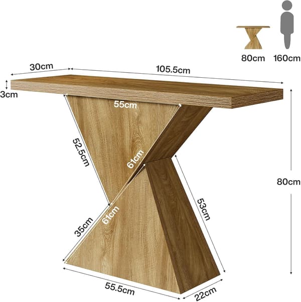 Tribesigns Konsolbord, 105×30×80 cm, Mörkbrunt