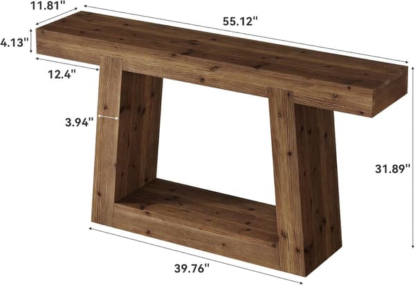 Tribesigns Konsolbord, 140×30×80 cm, Mörkbrunt