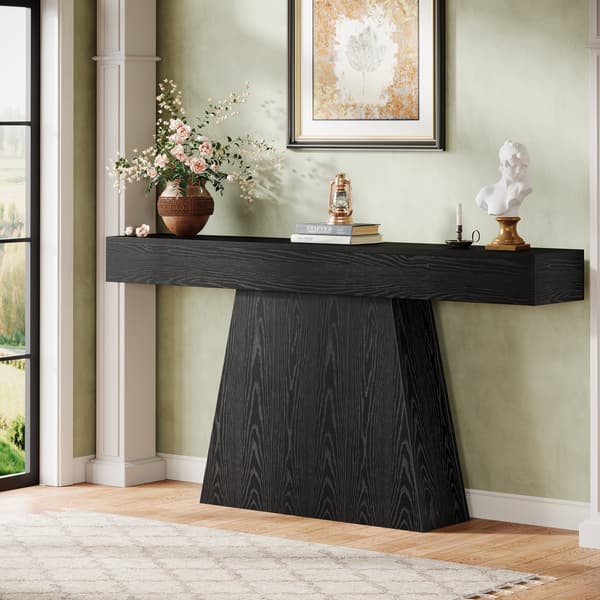 Tribesigns Konsolbord, 160×29,5×90 cm, Trapetsformad Bas, Svart