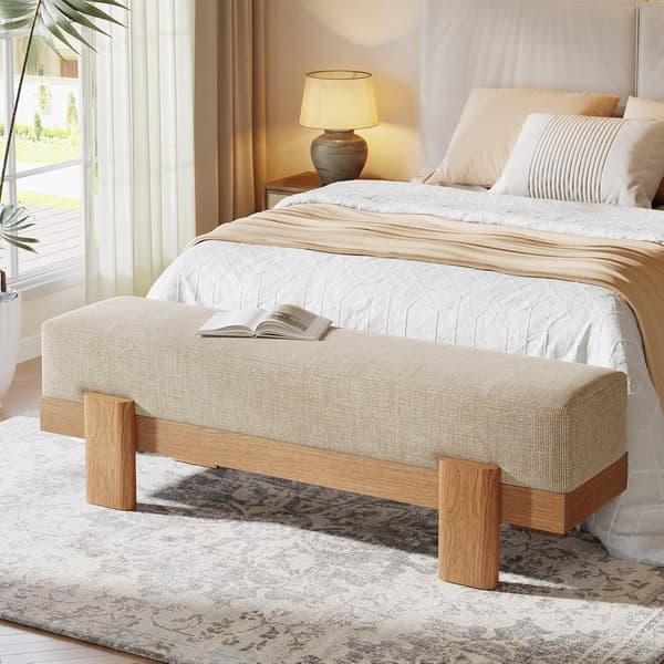 Tribesigns Skobänk, 140×35×45 cm, Beige