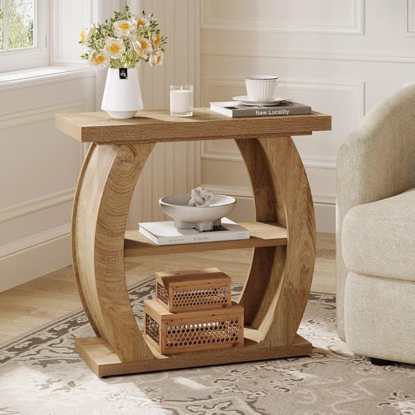 Tribesigns-Sivupöytä, 3 Hyllyä, Luonnonvärinen