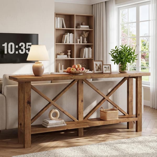 Tribesigns Konsolbord, 180×30×85 cm, Rustikt Brunt