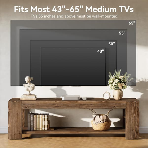 Tribesigns TV-Bänk, 140×35×45 cm, Rustikt Brunt
