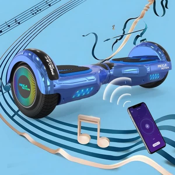 MEGA MOTION Hoverboard 6,5" Blå - Bluetooth-högtalare - med LED-lampor för barn