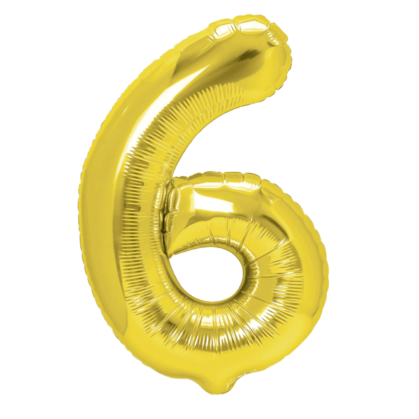 Folieballon Tal 6 Guld 70 cm