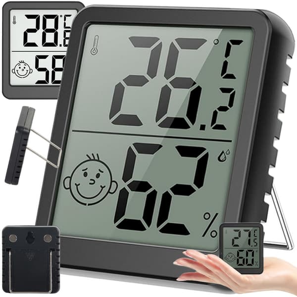 Digitalt termometer Hygrometer Mini Værstasjon Sort