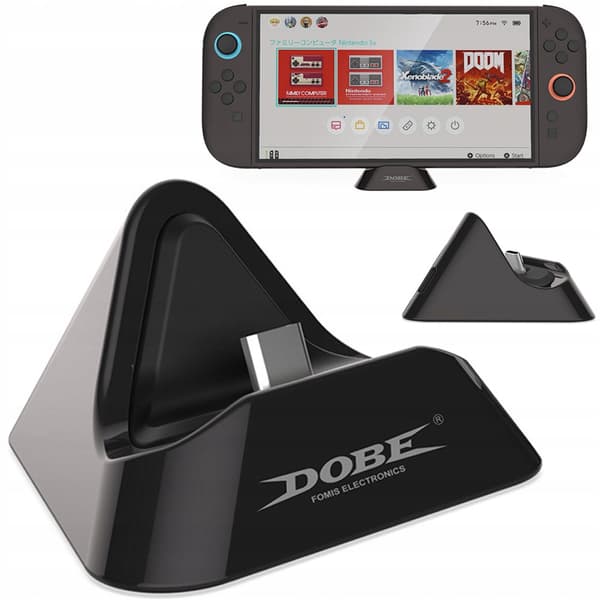 Dockestation med USB-C-opladning til Switch og Switch 2 – Sort