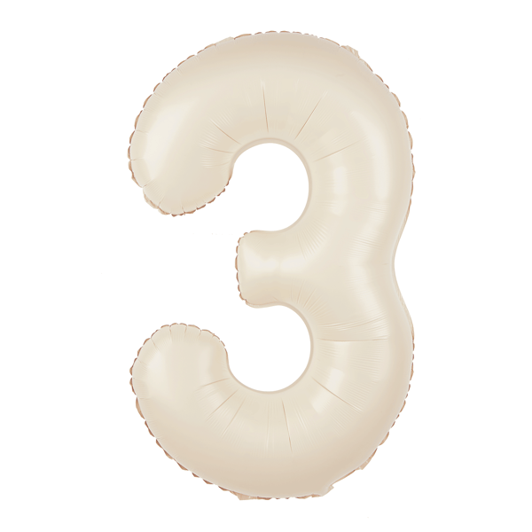 Folieballon ciffer 4 fløde beige 100 cm