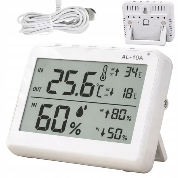 Digital Väderstation med Hygrometer & Sensor – Termometer Inne/Ute med LCD & Larmfunktion