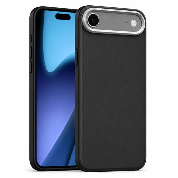 Tynd TPU-cover med læderfinish til iPhone 17 Air – Sort