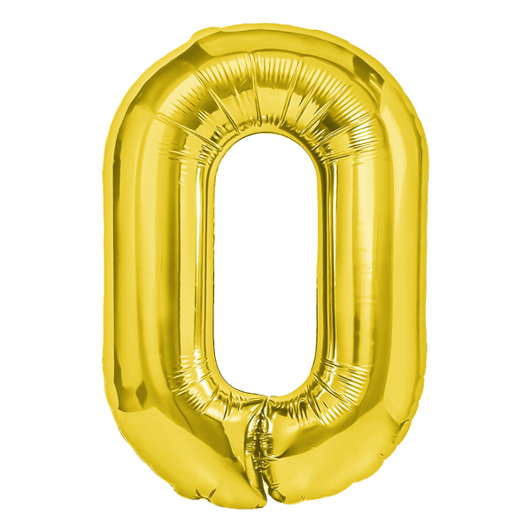 Folieballon Siffer 0 Guld 40 cm
