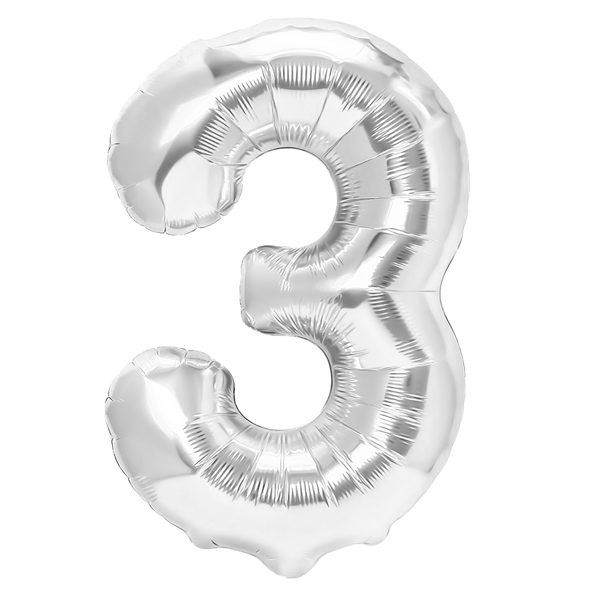 Folieballong Siffra 3 Silver 70 cm
