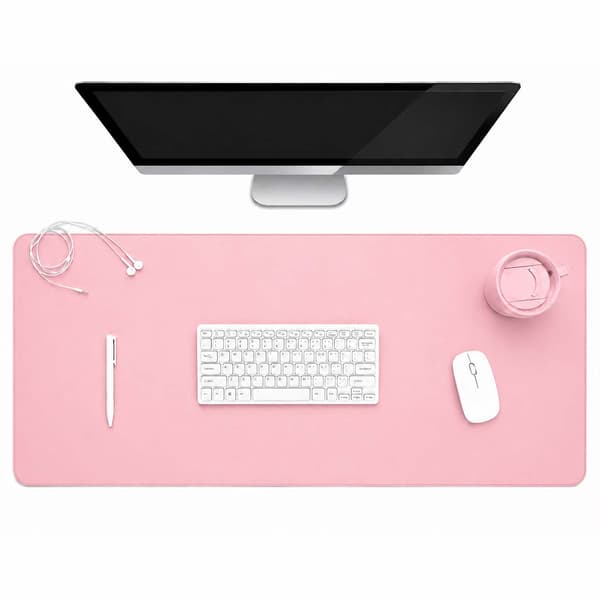 Lyserød skrivebordsmåtte Deskmat 60x30 cm PU-læder