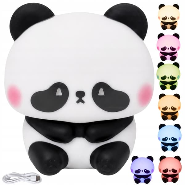 Nattlampe Barn Panda RGB LED Touch Oppladbar