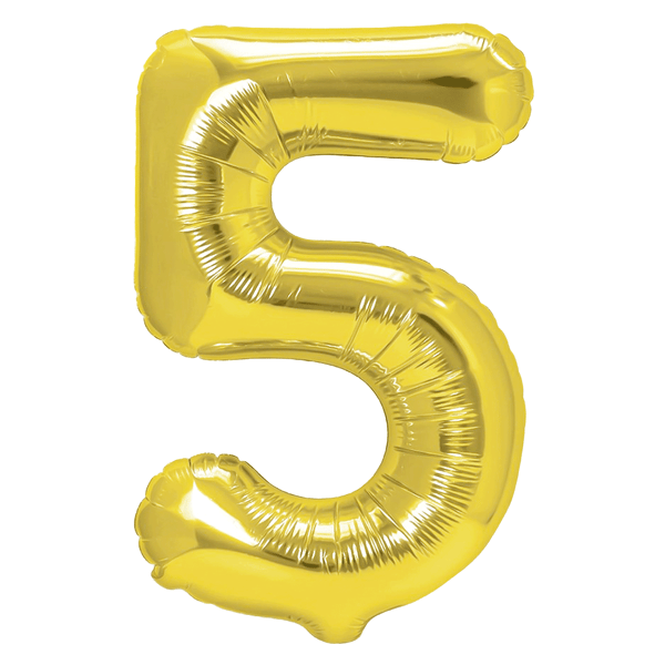Folieballon Tal 5 Guld 70 cm