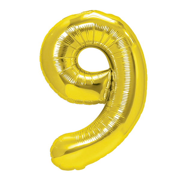 Folieballong Siffer 9 Gull 70 cm