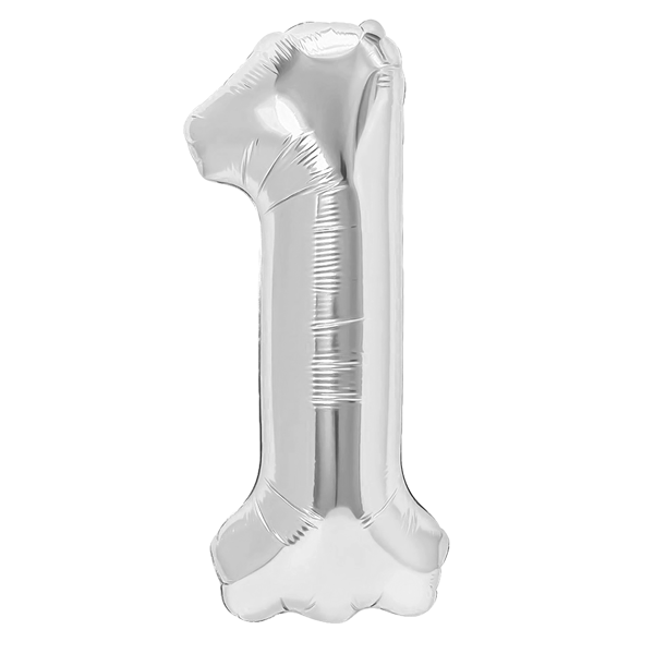 Folieballong Siffra 1 Silver 40 cm