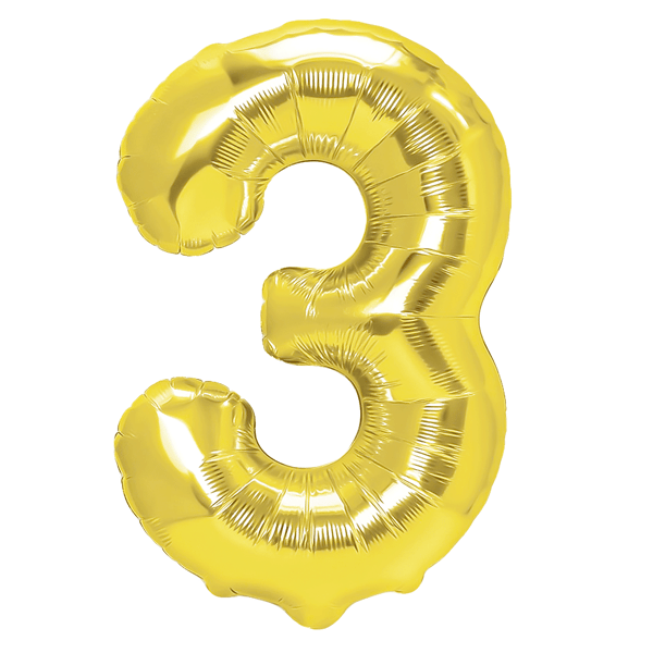 Folieballon Tal 3 Guld 40 cm