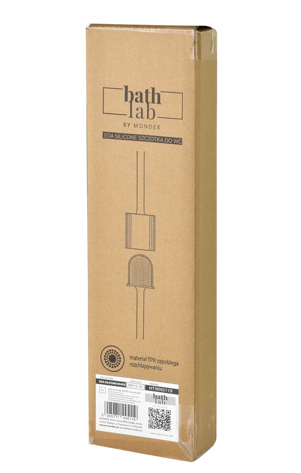 Toalettborste TPR Bathlab Eda Silicone 10x4x36 cm vit 1pc