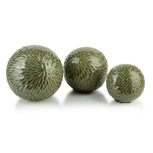 Keramisk Dekorationskula Mondex Saggio Pattern 10 cm grön 1pc