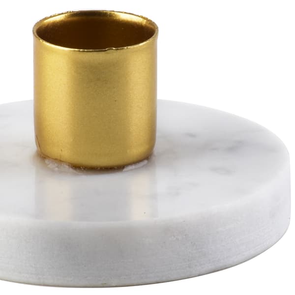 Marmorljusstake Cedric Marble 7,5x4 cm vit 1 st