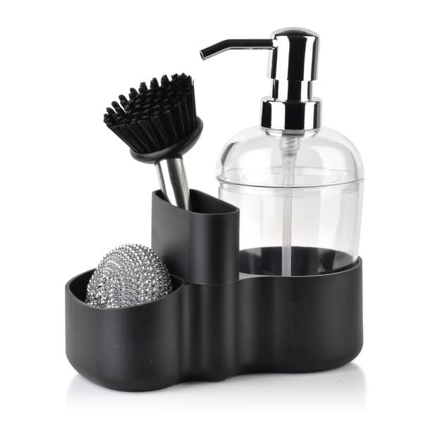 Silikone køkkensæbedispenser BASIC KITCHEN COOKINI 16x9x18 cm Grå 480 ml
