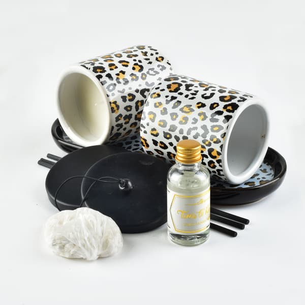 Doftset med ljus och diffuser MONDEX PANTERA 23x9x9 cm Panter 1 set