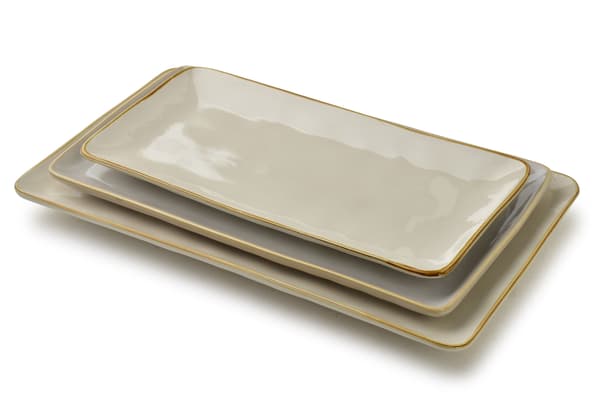keramiskt fat Basic Nature 36x3x19 natur 1pc