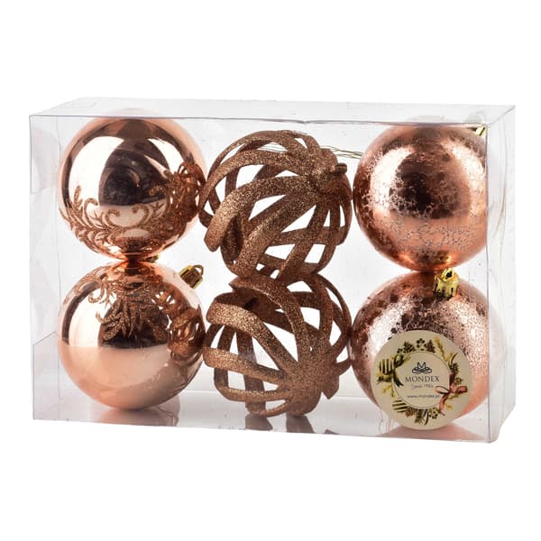 Julekugler SANTA LILA 8cm 6stk