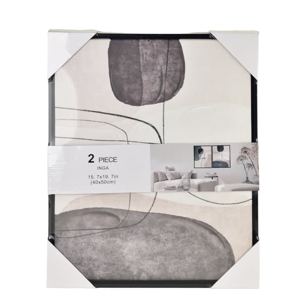 billedsæt Inga Modern 40x50 sort hvid beige 1 sæt