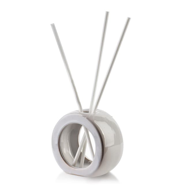 Keramisk duftdiffuser med pinde 8 x 4 x 7,5 cm Hvid 1 sæt