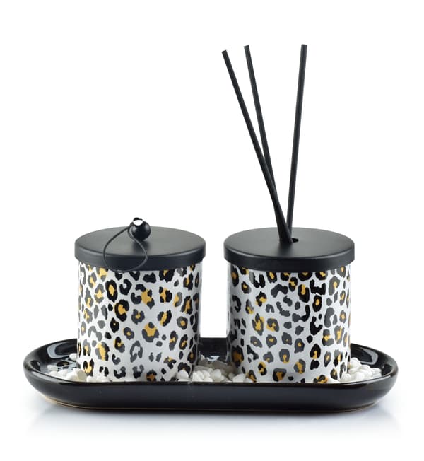 Doftset med ljus och diffuser MONDEX PANTERA 23x9x9 cm Panter 1 set
