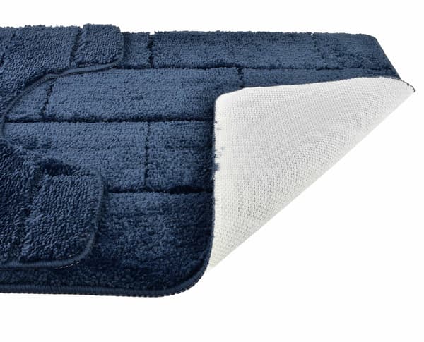 Polyester badeværelsesmåtte ZAC 48x78 cm marineblå 2-pak