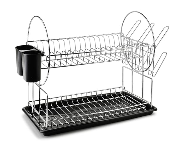 Metall Diskställ Basic Kitchen Ociekacz 51x23,5x36,5 cm Krom Svart 1pc