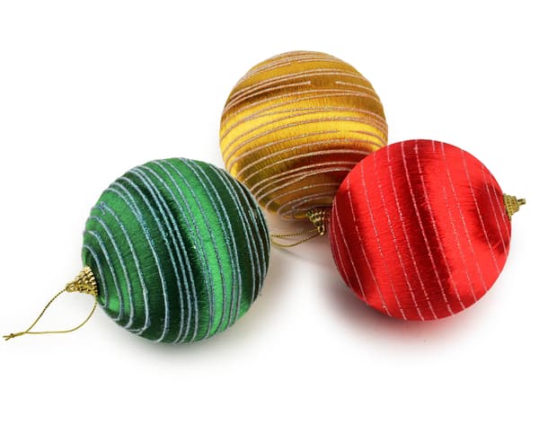 Dekoreret styroporjulekugle SANTA LILA 10cm 1stk