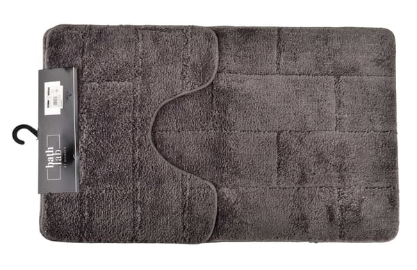 Polyester Badrumsmatta Zac Komplet 50x37 50x80 Mörkgrå 2pc