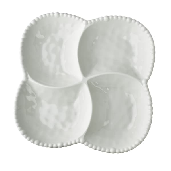 Porslinsskål Basic 4 Delad 25x25x5 cm vit 1 st