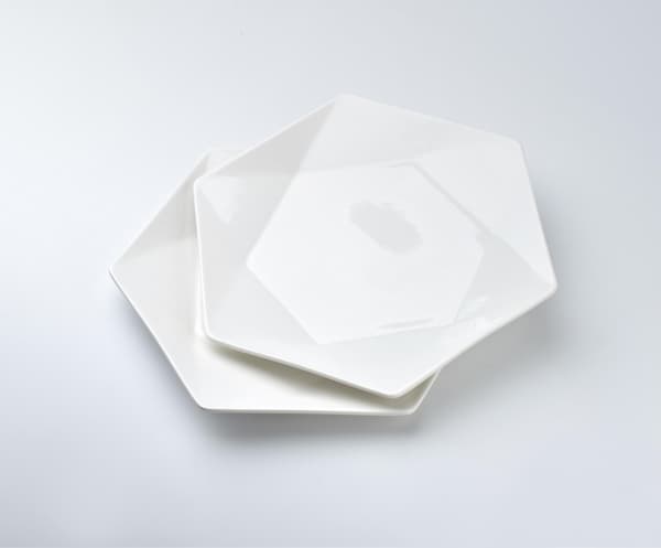 Porslinsdesserttallrikar AFFEKDESIGN RALPH WHITE 24,5x21x2 cm Vit 2-pack