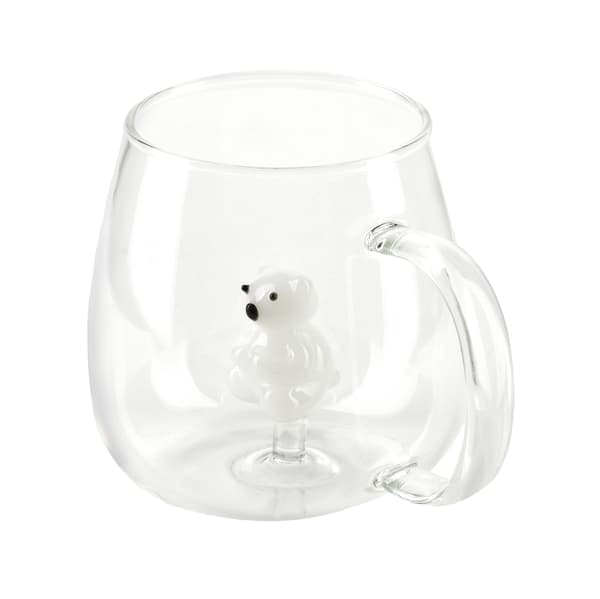 lasinen muki Peter Bear 7,5x11,5x9,5 läpinäkyvä 1pc